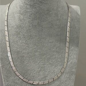 Stunning Italian Silver Herringbone Necklace - Women Jewelry